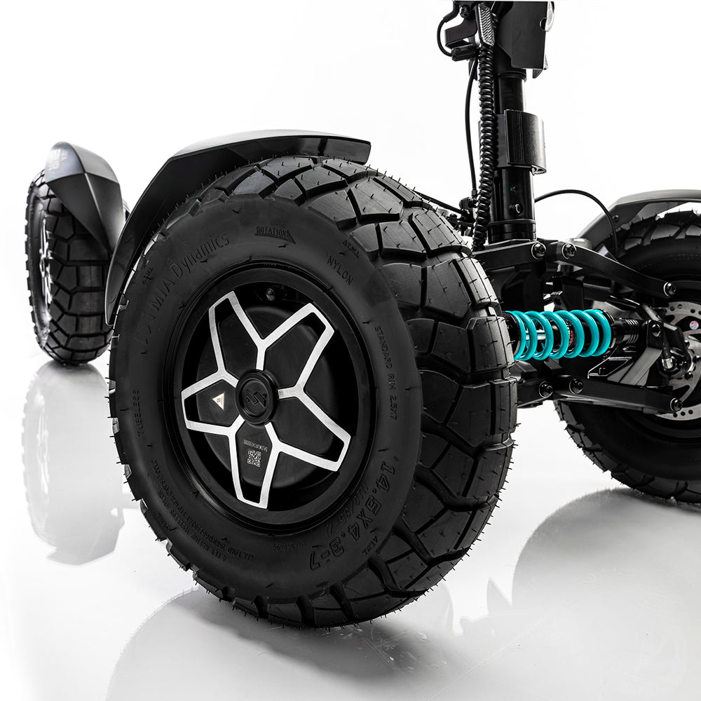 מיה פור 4×4 Pro Max · גלגל שטח, חישוק סגסוגת, קפיץ ספיגה ובלם דיסק