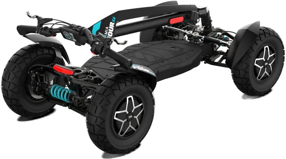 שלדת מיה פור 4×4 Pro Max · מתלים עצמאיים ופלטפורמת ארבעה גלגלים מוגנת פטנט